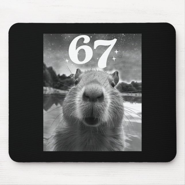 Tapis De Souris Capybara Selfie With 67 Meme Capy Graphic For Men  (Devant)