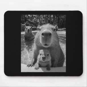 Tapis De Souris Capyra Selfie Ai Mème Blague Humour Vacances d'Été