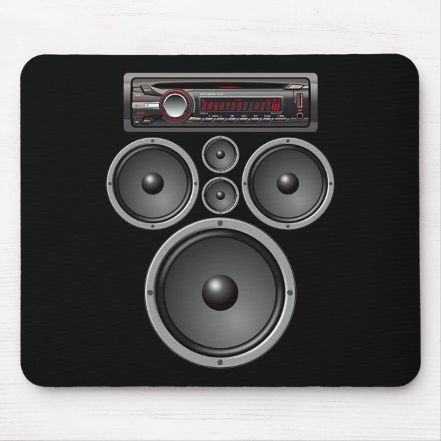 TAPIS DE SOURIS CAR STEREO SPEAKERS SYSTÈME AUDIO HALLOWEEN COSTUM (Devant)