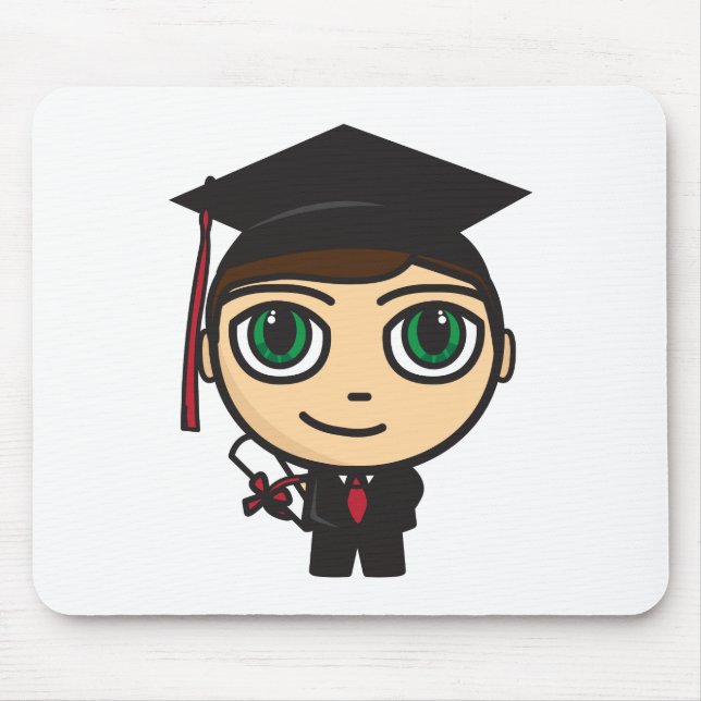 Tapis De Souris Caractère Mousepad d'obtention du diplôme (Devant)