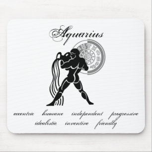 Tapis De Souris Caractéristiques Aquarius personnalisables Zodiac