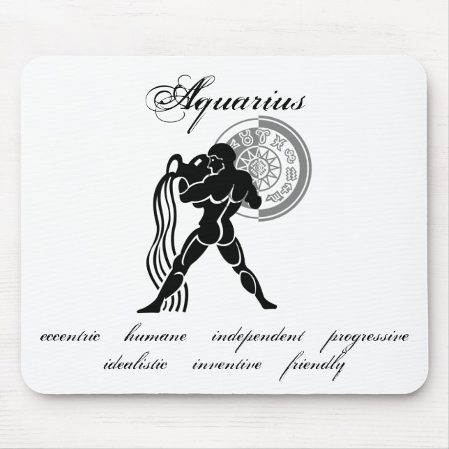Tapis De Souris Caractéristiques Aquarius personnalisables Zodiac  (Devant)