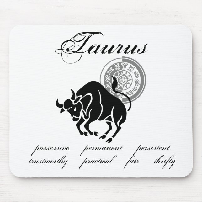 Tapis De Souris Caractéristiques Taurus personnalisables Zodiac à  (Devant)