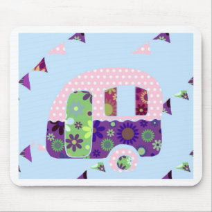 Tapis De Souris Caravane vintage de camper rétro shabbychic