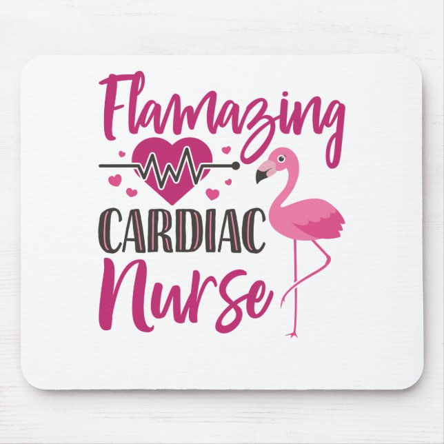 Tapis De Souris Cardiac Nurse Flamingo Nurses Week Appreciation (Devant)