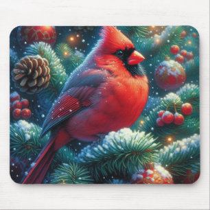 Tapis De Souris Cardinal de Noël/hiver