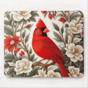 Tapis De Souris Cardinal du Nord Oiseau Belle Flore
