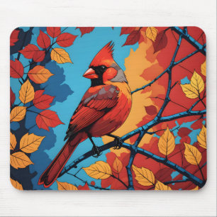 Tapis De Souris Cardinal en Automne