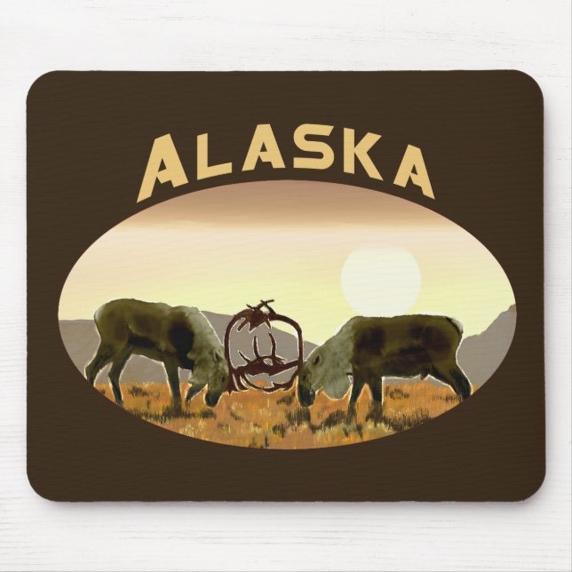 Tapis De Souris Caribou Duel - Alaska (Devant)