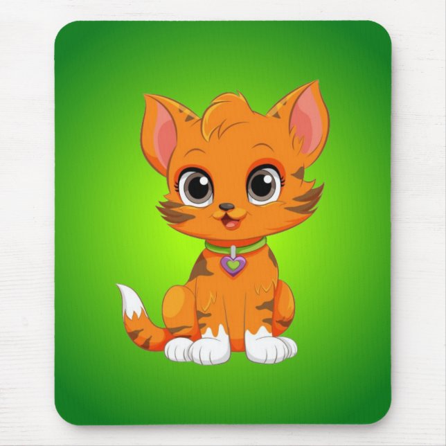 Tapis De Souris Caricature adorable de chat (Devant)
