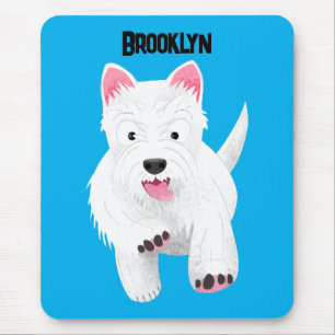 Tapis De Souris Caricature blanche de terrier de l'ouest