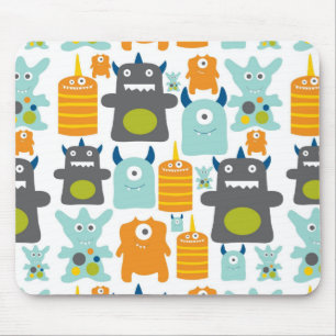 Tapis De Souris Caricature colorée mignonne monstres mousepad