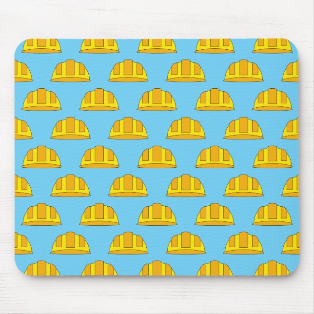 Tapis De Souris Caricature de Casquette dur jaune (Devant)