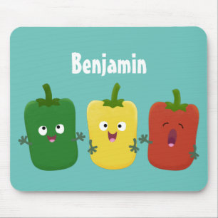 Tapis De Souris Caricature de chant trio capsicum poivre clair