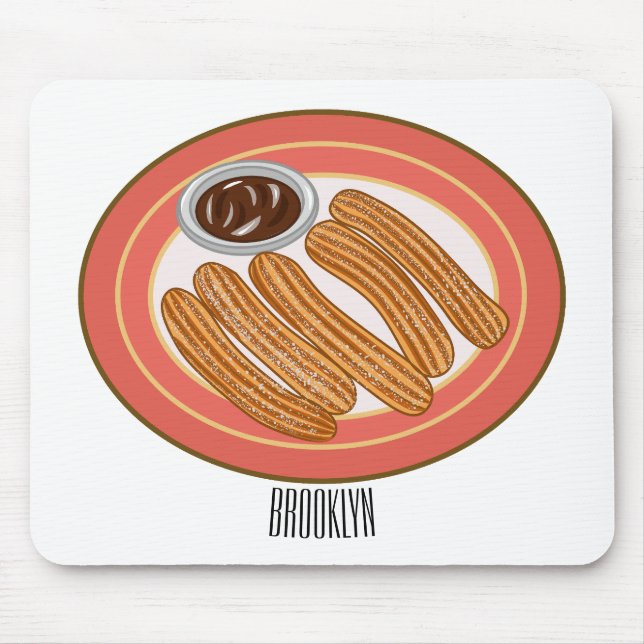 Tapis De Souris Caricature de Churro (Devant)