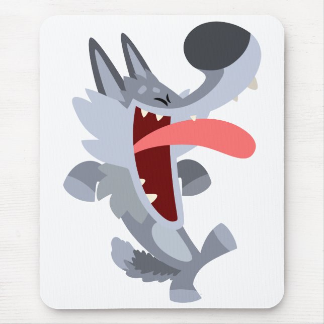Tapis De Souris Caricature de danse mignonne Wolf Mousepad (Devant)