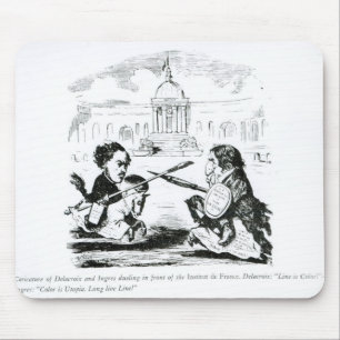 Tapis De Souris Caricature de Delacroix et d'Ingres