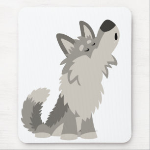 Tapis De Souris Caricature de loup de loup Mousepad