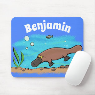 Tapis De Souris Caricature de natation de Cute platypus