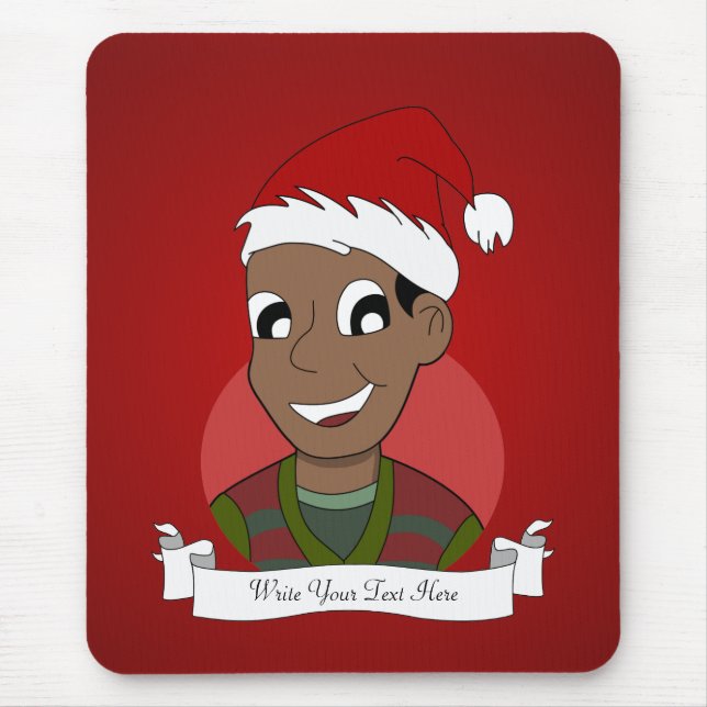 Tapis De Souris Caricature de Noël (Devant)