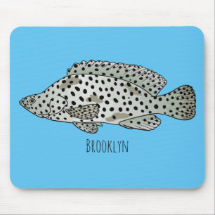 Tapis De Souris Caricature de poissons de mérou à bosse