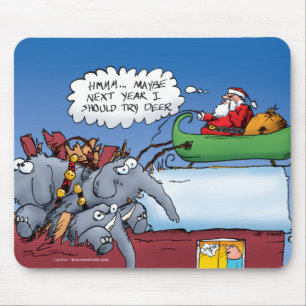 Tapis De Souris Caricature de vacances de Santas Elephants