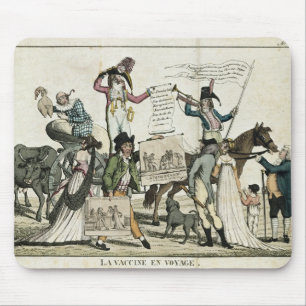 Tapis De Souris Caricature des charlatans offrant des vaccins