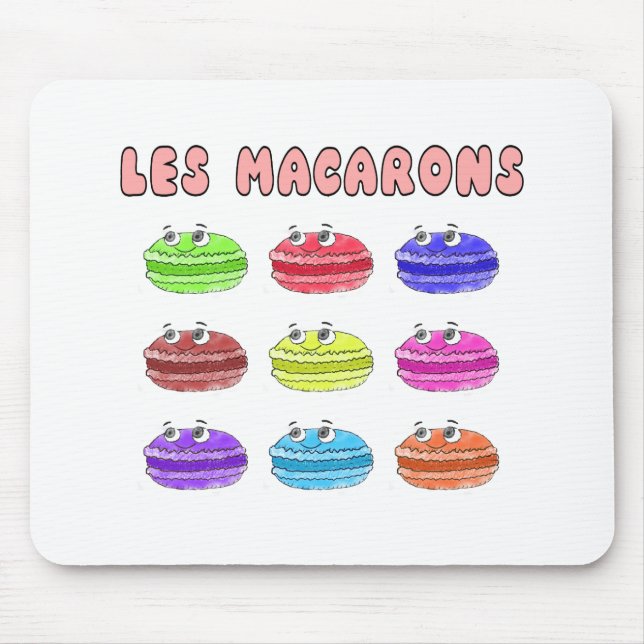 Tapis De Souris Caricature des Macarons (Devant)