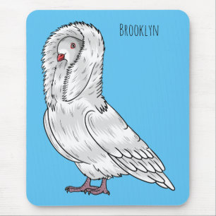 Tapis De Souris Caricature d'oiseau pigeon Jacobin