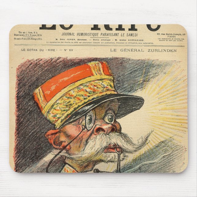 Tapis De Souris Caricature du Général Zurlinden (Devant)