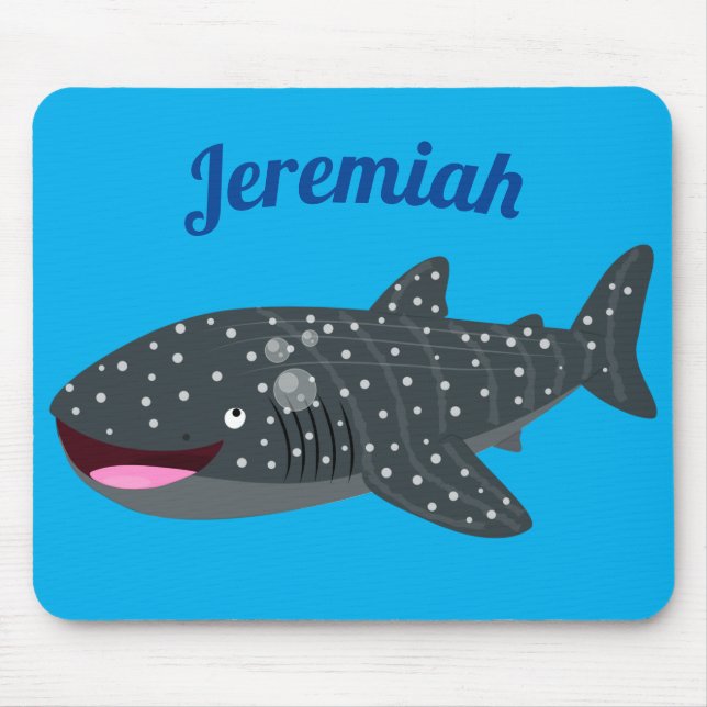 Tapis De Souris Caricature joli requin baleine joyeux (Devant)