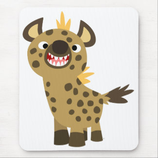 Tapis De Souris Caricature mignonne et souriante Hyena Mousepad