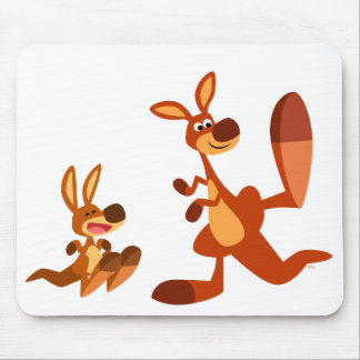 Tapis De Souris Caricature mignonne Kangaroo Papa et Son Mousepad