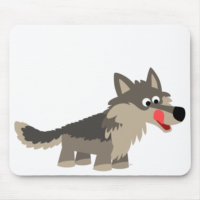 Tapis De Souris Caricature mignonne Wolf Mousepad (Devant)