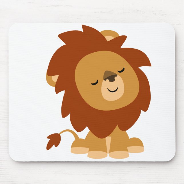 Tapis De Souris Caricature paisible mignonne Lion Mousepad (Devant)