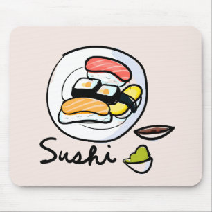 Tapis De Souris Caricature sushi art japonais mignon