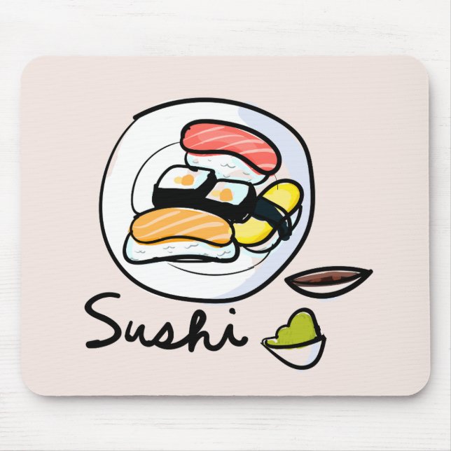 Tapis De Souris Caricature sushi art japonais mignon (Devant)