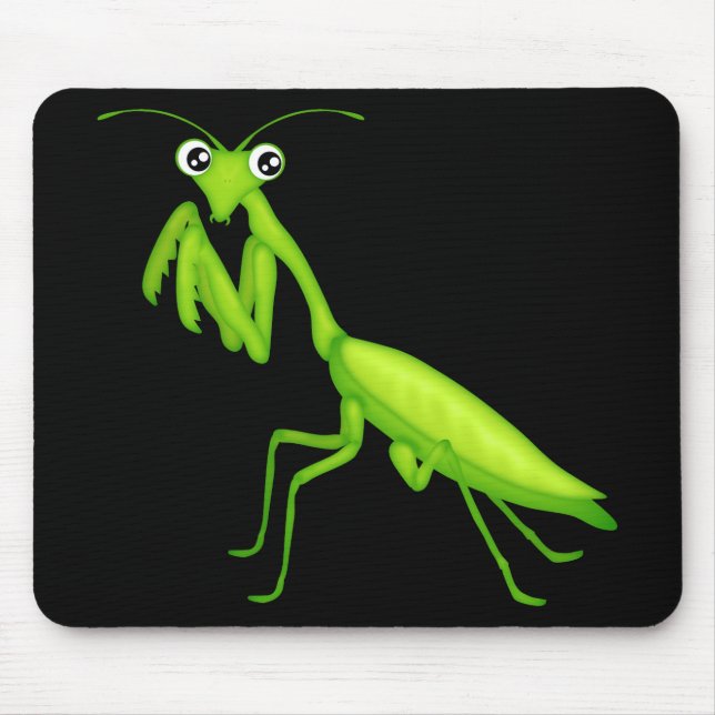 Tapis De Souris Caricature verte priant Mantis Mousepad (Devant)