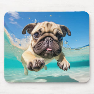 Tapis De Souris Carlin animal chien animal chien jeu d'eau dehors