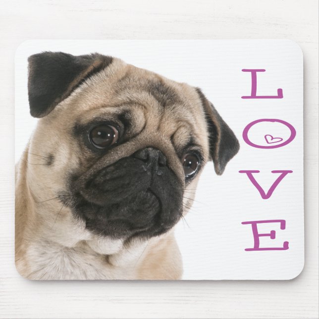 Tapis De Souris Carlin Chien Chien pourpre Love Hearve Love Mousep (Devant)