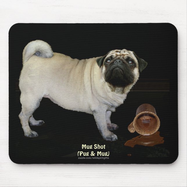 Tapis De Souris Carlin Chien & Mug déversé Amateurs de mousepad (Devant)