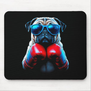 Tapis De Souris Carlin de boxe Chien Cool de kickboxing