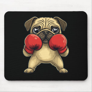Tapis De Souris Carlin De Chien Habillé Comme Un Boxer Drôle Boxe