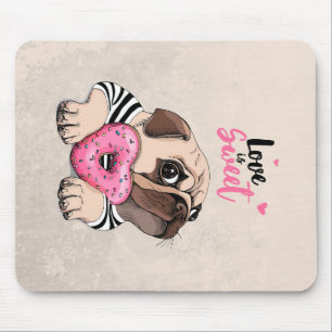 Tapis De Souris Carlin Dog Love Is Sweet Gift, Carlin Lover Idée c