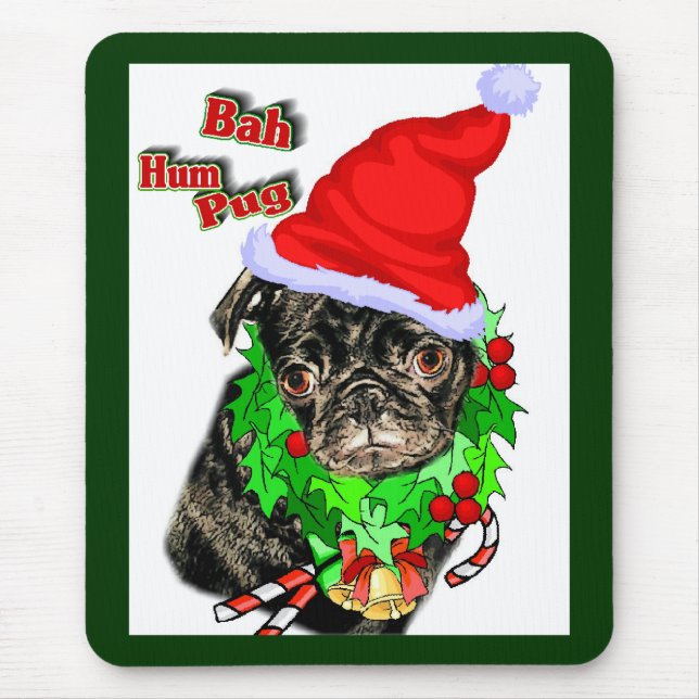 Tapis De Souris Carlin Drôle cadeaux de Noël (Devant)
