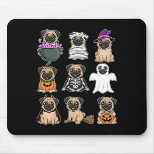 Tapis De Souris Carlin Halloween Costume Éffrayant Fantôme Citroui