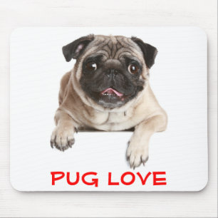 Tapis De Souris Carlin Love Chien Chien Coquelicot Sticking Out To