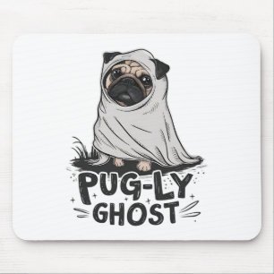 Tapis De Souris Carlin-ly Ghost Funny Chien Puns Halloween Proprié