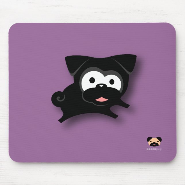 Tapis De Souris Carlin noir Mousepad (pourpre) (Devant)