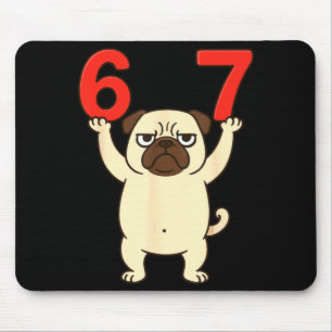 Tapis De Souris Carlin Pug Drôle 67 Mème Six Sept
